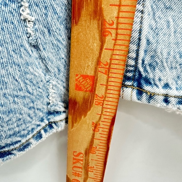 ABERCROMBIE & FITCH 90's straight ultra high rise blue woman distressed jean NWT - Picture 9 of 12